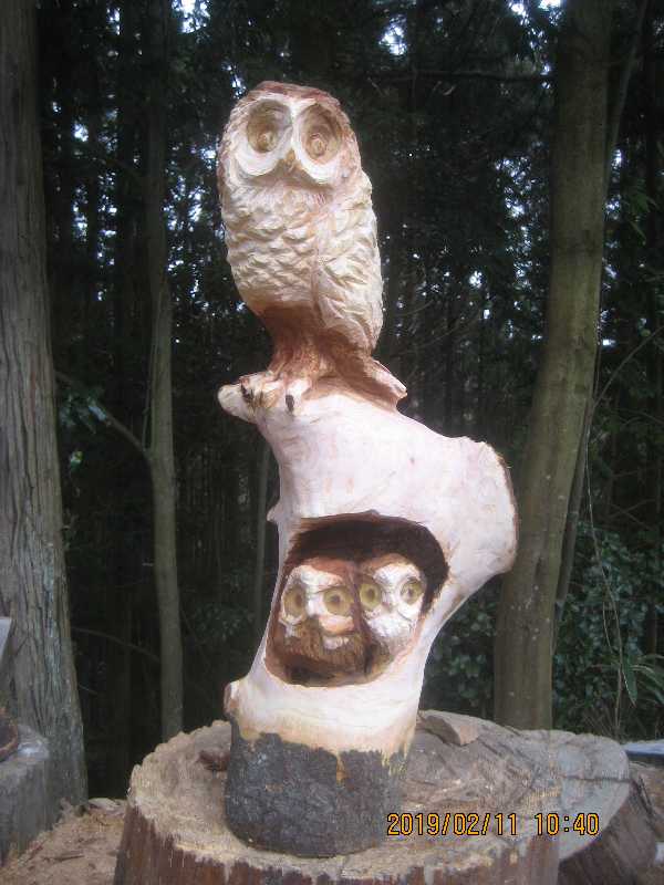 チェーンソーアート製作販売、もみじ苗木の生産販売の原山もみじ家